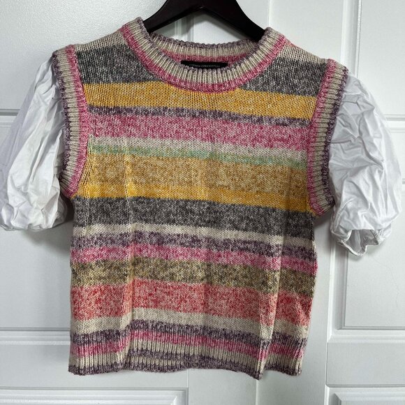 French Connection Rainbow Sweater Vest One Piece - Picture 1 of 3